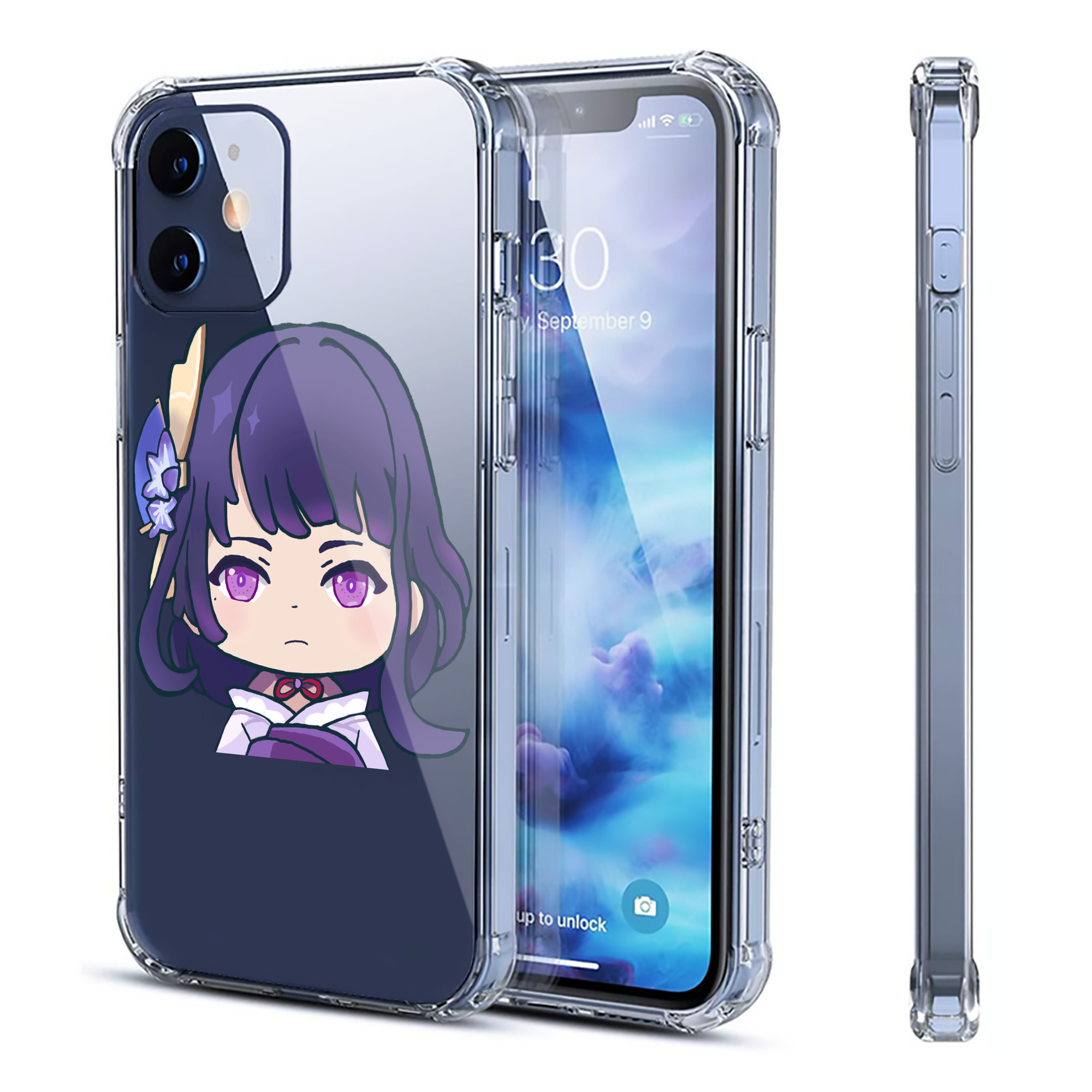 げんし神 雷電将軍 らいでんしょうぐん genshin Raiden Shogun 【iPhone 12シリーズ対応】透明スマホケース（クリアソフトケース）